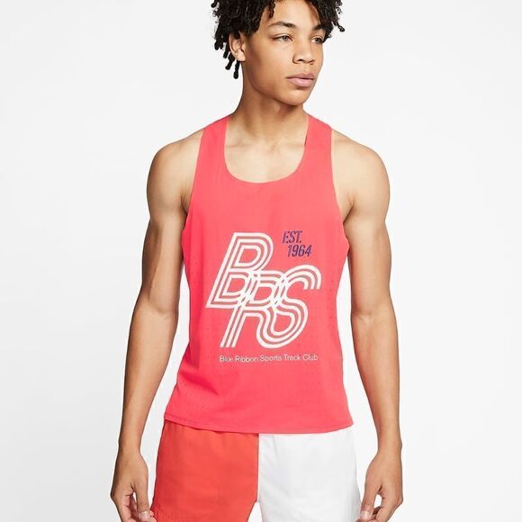Nike Aeroswift Blue Ribbon Sports BRS Running Tank Top Singlet Red Blue White S - Picture 2 of 5